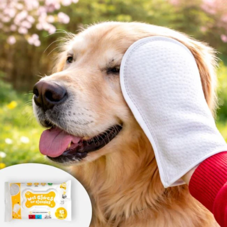 Manusi umede pentru caini si pisici, curatare fara clatire, fara alcool si parabeni, hidratante, 12 buc